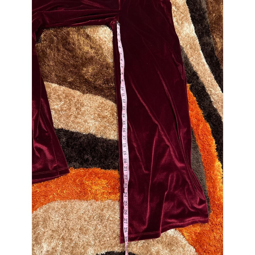Tasha Polizzi Collection Maroon Velvet Ginny Pant Small - Picture 5 of 7